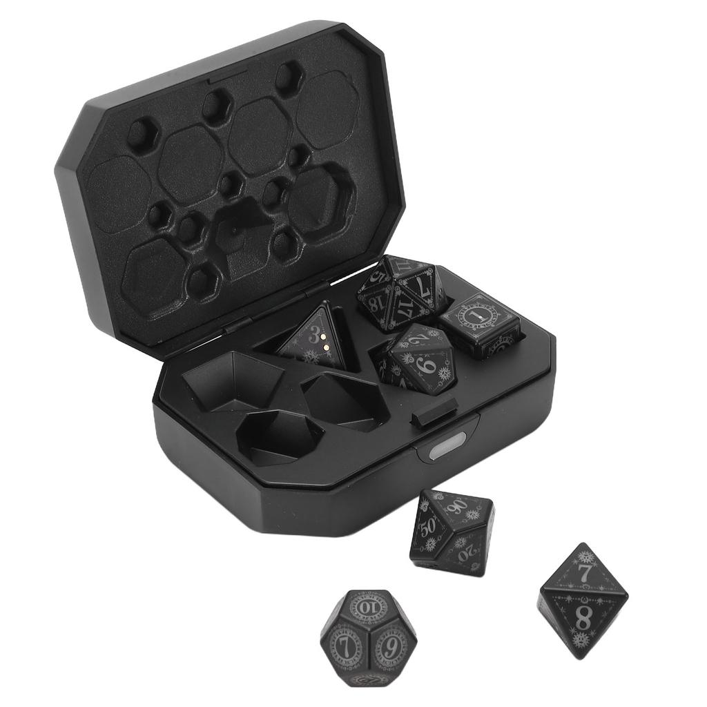 Light Up Dice Set Rechargeable Glowing Dice Auto Lights Up When Rolling for Role Playing Game