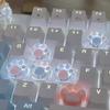 1/4 Pcs Translucent Cat Paw Keycap Resin ESC WASD Keycaps Cute Mechanical Keyboard Key Cap