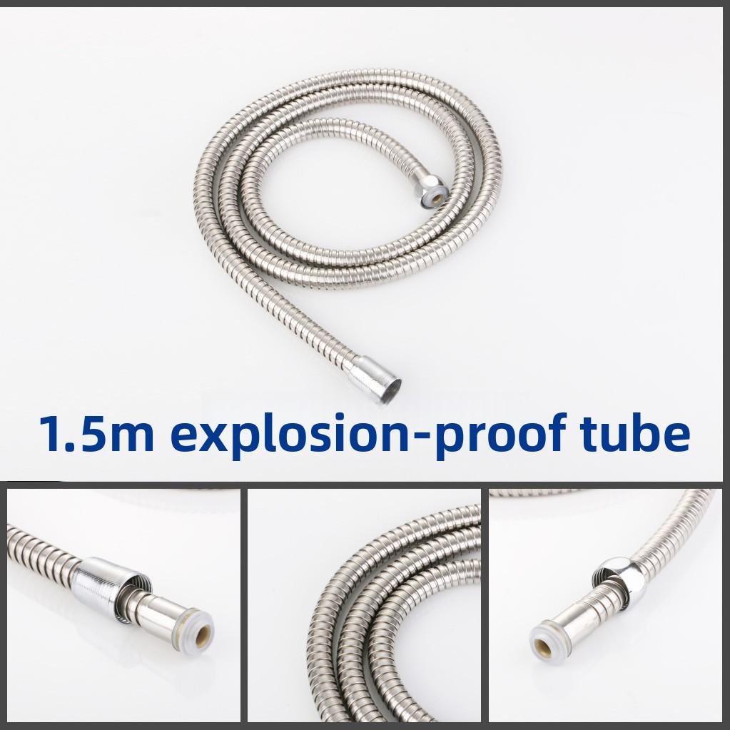 Waterproof Flexible Stainless Steel Shower Hose Bathroom Plumbing Replacement Pipe Universal Shower Head Accessory