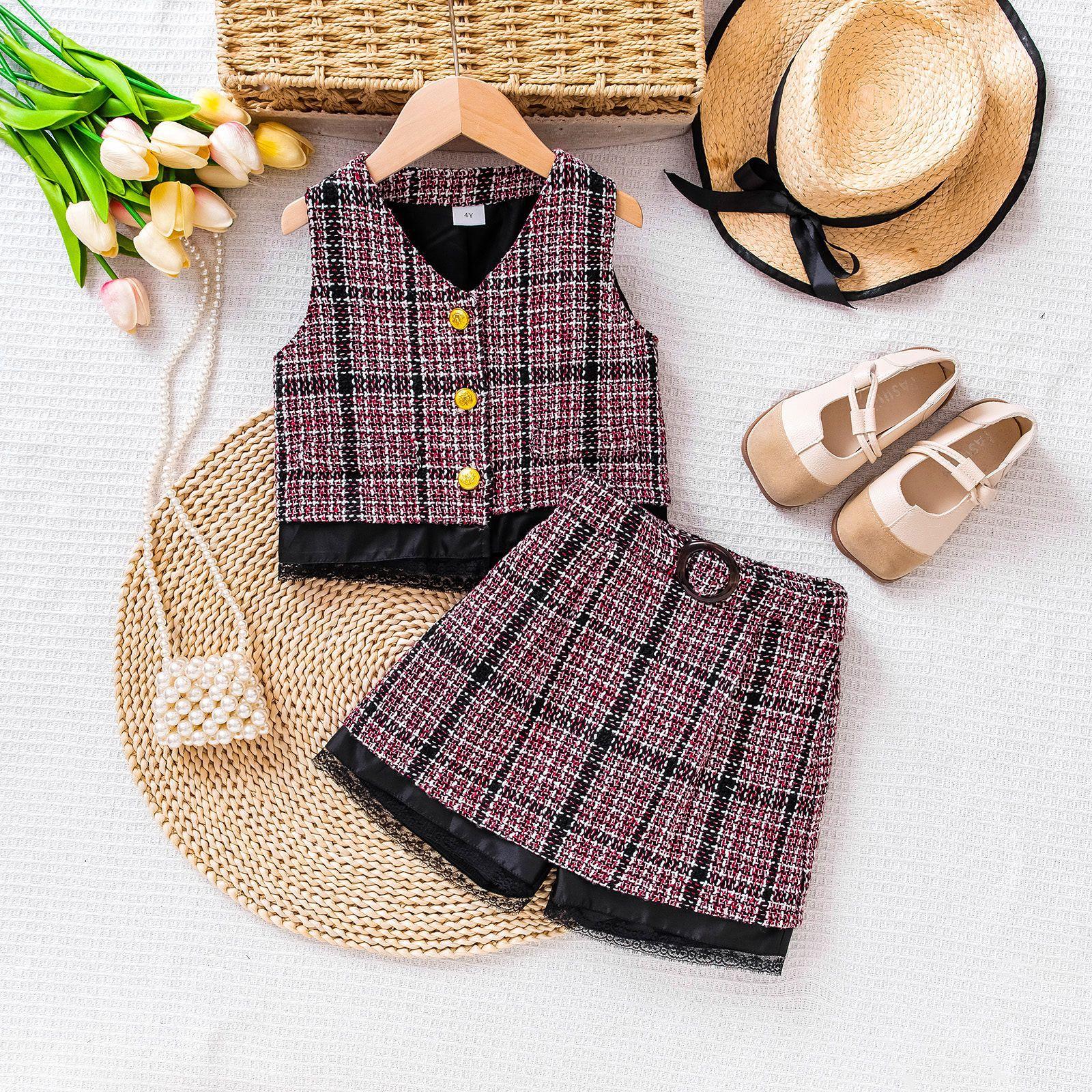 

Летняя детская мода топ без рукавов с V-образным вырезом + брюки-кюлоты комплект для девочек 7Y красный