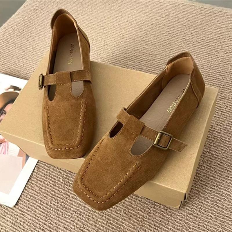 Fashion AIYUQI Women's Mary Jane Shoes Retro 2025 New Genuine Leather Female Shoes Slip-on Large Size Square-toe Loafers For Women