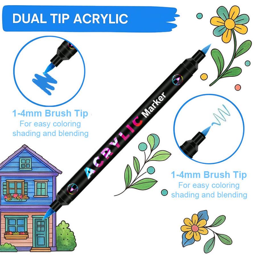 36-farbige wasserbasierte Marker mit doppelter Spitze für DIY und Kindergartenkunst.
