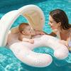 Float Together Baby Seat with Canopy Inflatable Infant Pool Float, Soft Leg Cradles & Headrest Non-Toxic Phthalate-Free PVC