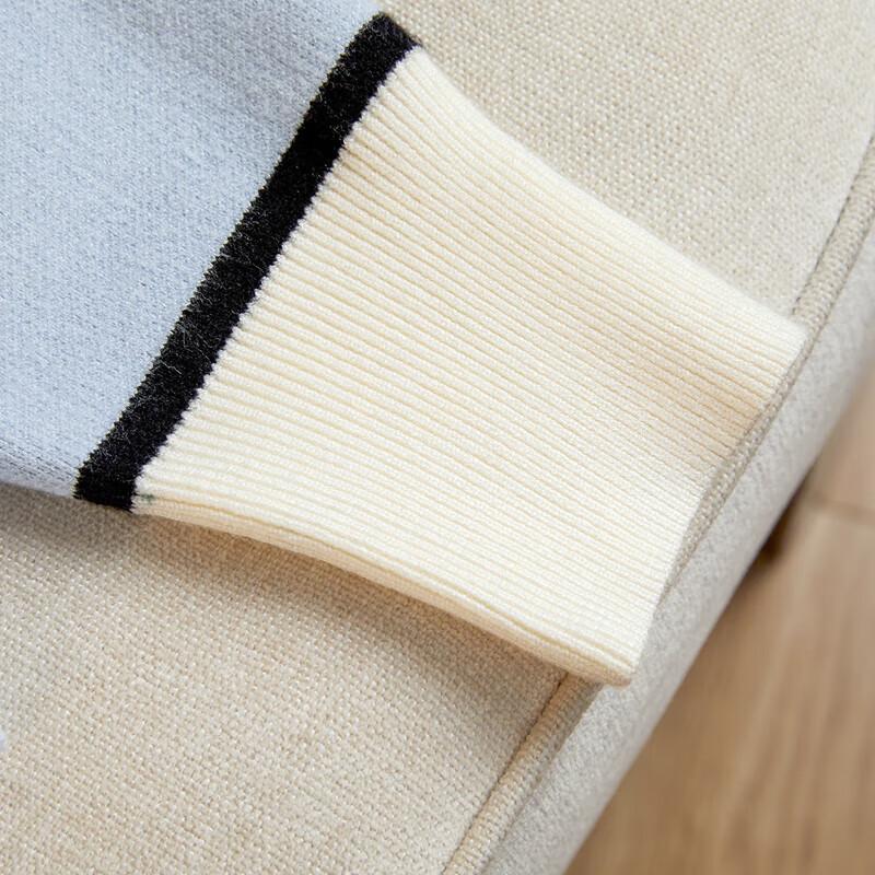 Women's Contrast Trim Round Neck Knit Cardigan