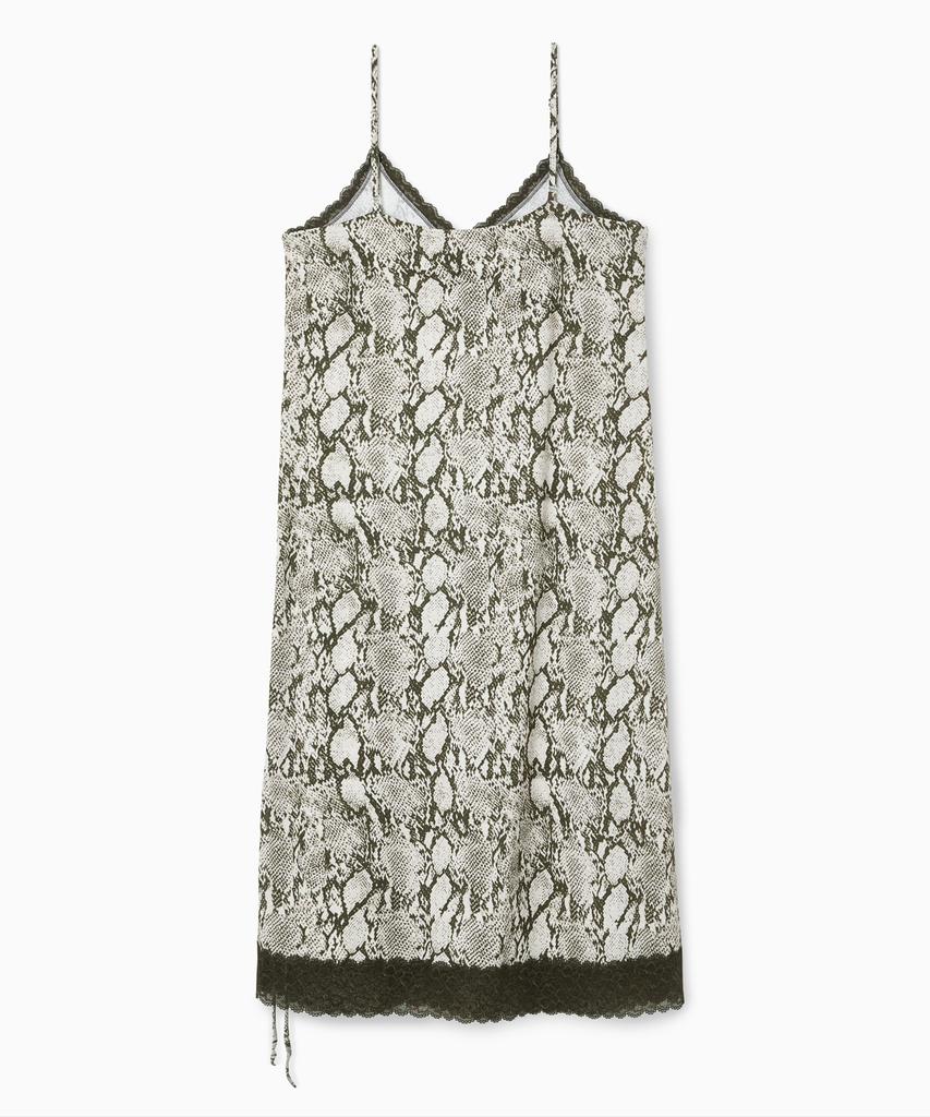 Sio Python Lace Slip Dress Brown