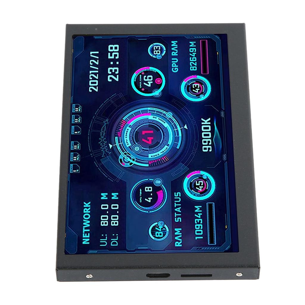 Computer Temp Monitor 5 Inch IPS Temperature Display Multifunction PC CPU Data Monitor for CPU GPU RAM