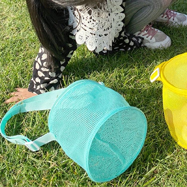 Reusable Kids Beach Play Shoulder Bag Zippered Mesh Storage Bag with Adjustable Strap For Seashells Hunting Sand Game