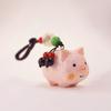 Beads Wooden Pig Keychain Weave Rope Car Keyring Creative Carved Pig Dolls Pendant  Gifts