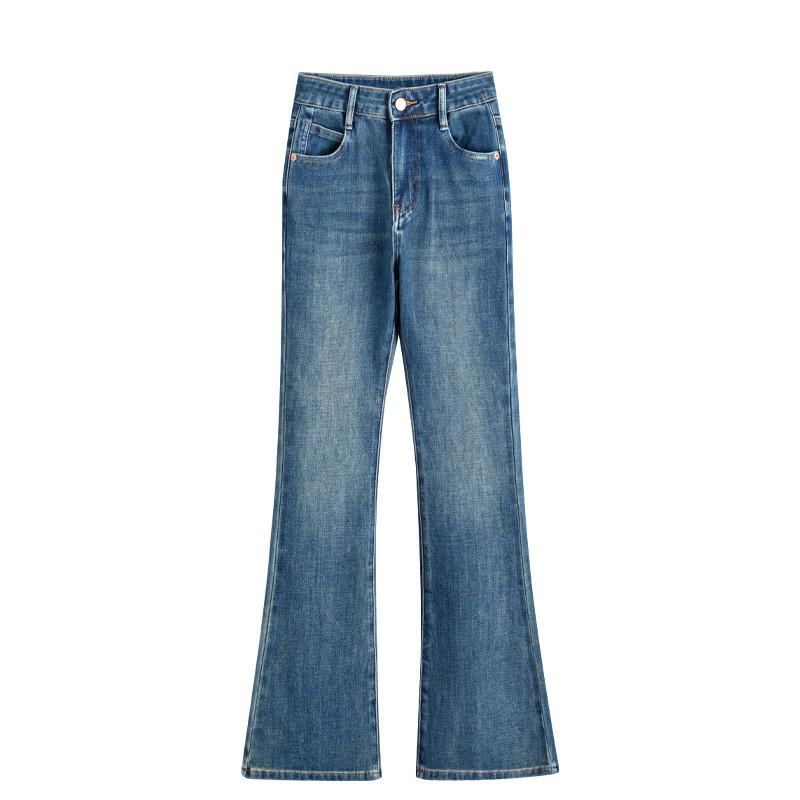 Dai Jia Er - 2026 Spring/Summer Women's High Waist Jeans, Petite & Tall Micro Flare Style