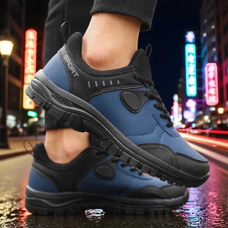 New Men's Sneakers Breathable Waterproof Rebounding Fitness Work Shoes  Hiking Camping Cushioning Anti Slip Walking Shoes