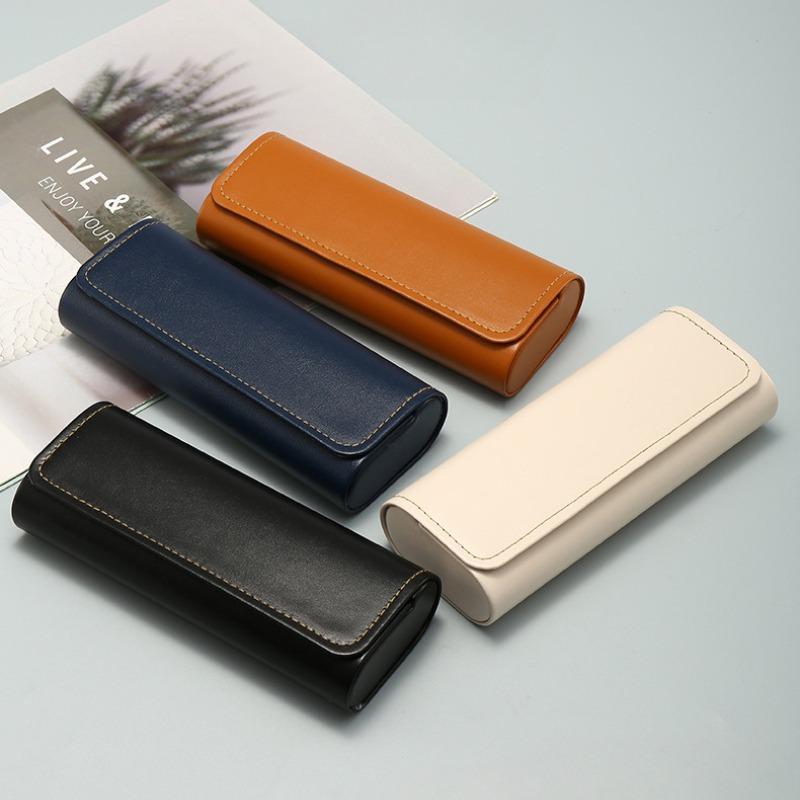 Vintage PU Leather Glasses Case Portable Men Women Glasses Storage Box Anti-Pressure Eyeglasses Bag Accessories