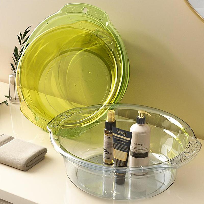 1Pcs Transparent Washbasin Dormitory Student Washbasin Portable Travel Plastic Basin Household Water Basin