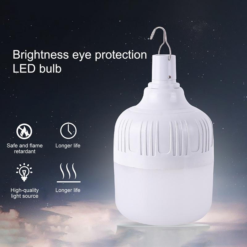 Portable USB Rechargeable LED Camping Lights Outdoor Emergency Bulb 3 Lighting Modes Waterproof Shell Light Bulb 170/220W