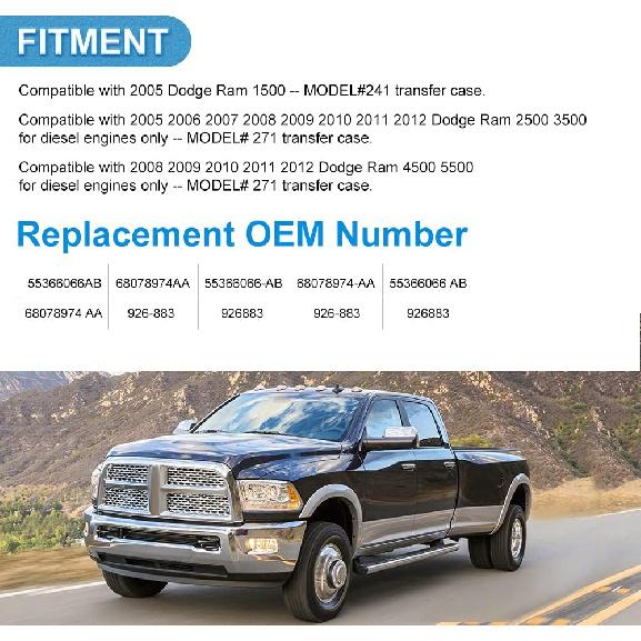 JDMON Compatible with Transfer Case Shifter Control Linkage Manual Shift Dodge Ram 4x4 2005-2012 Transfer Case Bushing kit 55366066AB 68078974AA