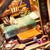 Twilight Cabin Bookends: DIY Wooden 3D Puzzle House Model, Handmade Building Blocks, Assembled Toy Gift.