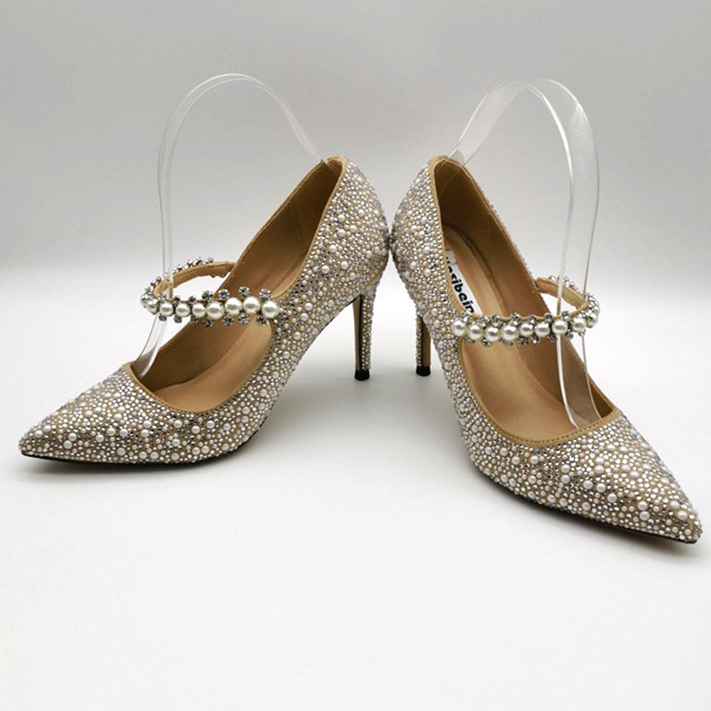 

Новые свадебные туфли с острым носком на шпильке, кристальные сексуальные туфли для вечеринок, модные свадебные туфли со стразами, туфли-лодочки Мэри Джейн 41