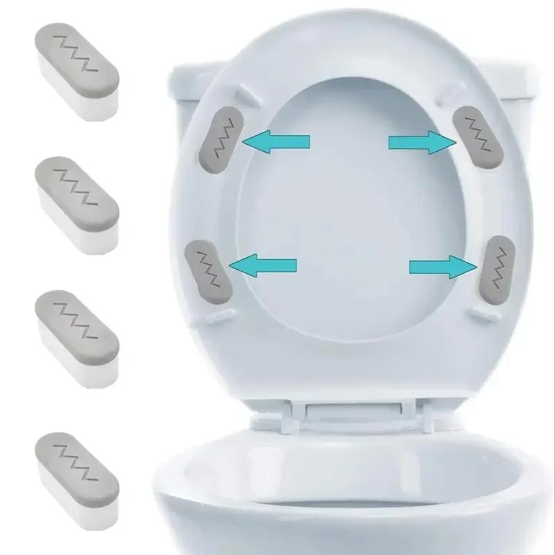 4pcs Toilet Seat Bumper Heighten The Toilet Seat Ring To Reduce The Gap. Toilet Silicone Gasket Toilet Anti Vibration Pads