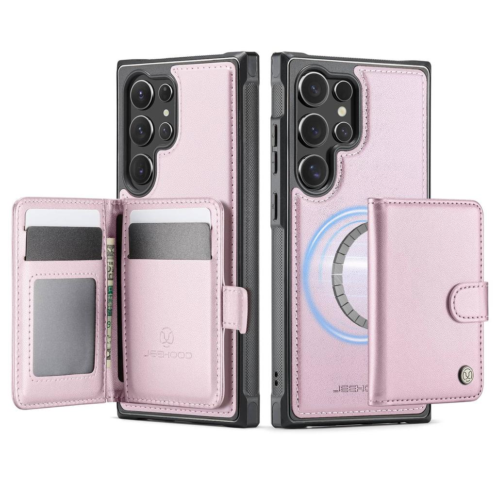 Portemonnaie-Hülle für Samsung Galaxy S25 Edge S25 S24 S23 S22 S21 S20 Ultra, Premium Abnehmbarer Magnetischer Kartenhalter RFID-Blockierung