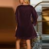 Women's Fashion Long Casual Dress With Irregular Sleeves In Solid Color Sequins