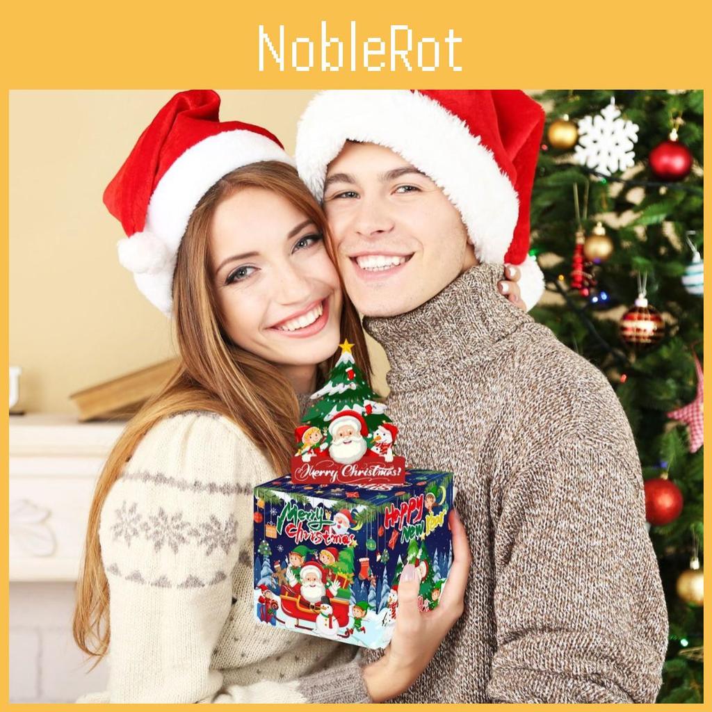 Santa Claus Elf Christmas Party Scene Decor Money Box With Construction Paper