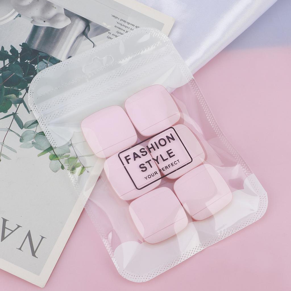 6 Pieces Mini Finger Powder Puff Sponges Face Cosmetic Accesories For Blending And Concealer Square Makeup Tool