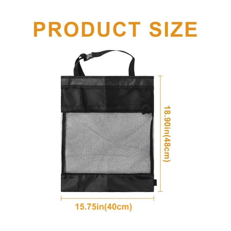 Convenient Golf Cart Organiser Bag Secure Buckles Breathable Mesh and Oxfords Fabric with Drawstring Closure