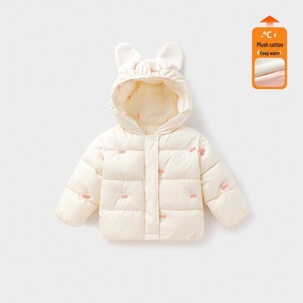 Stilvolle Kapuzen-Baumwolljacke für Mädchen – Warmer gefütterter Mantel für Kinder – Winter 2025