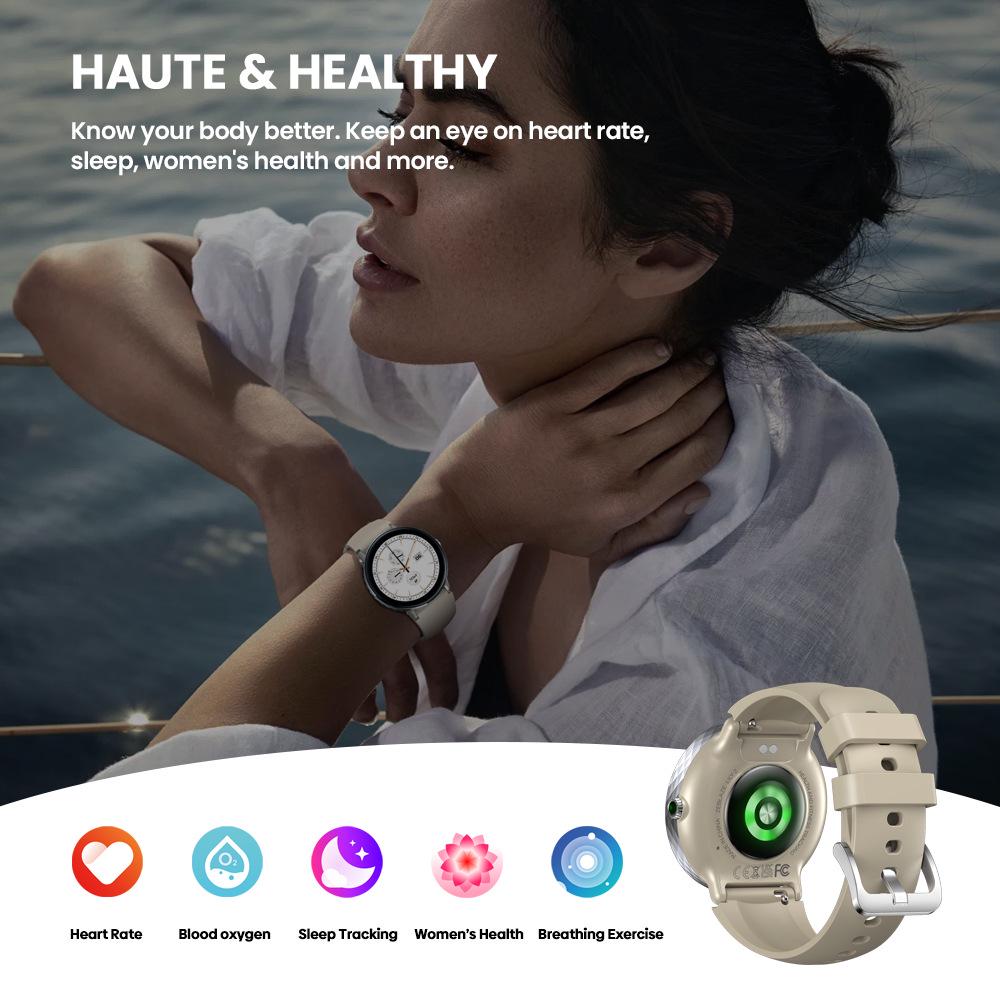 Zeblaze Lily 2 Women's Smartwatch with Bluetooth Calling, 1.2" AMOLED Screen, and Dual Straps