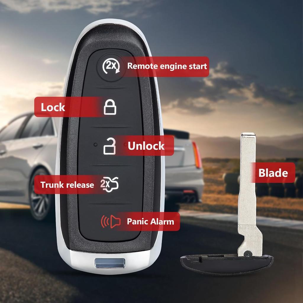 Smart Remote Key Fob Replacement for Ford Escape Titanium 2013-2016 Focus C-Max Maverick 315Mhz ID83 Chip FCC ID: M3N5WY8609, P/N: 164-R7995,
