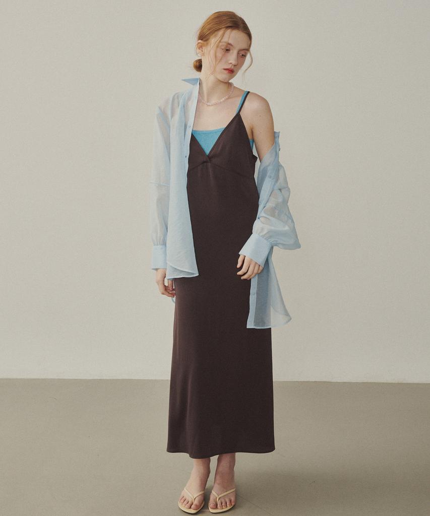 Melly And Rose Rose Corsage Sheer Long Dress (315302)_Brown