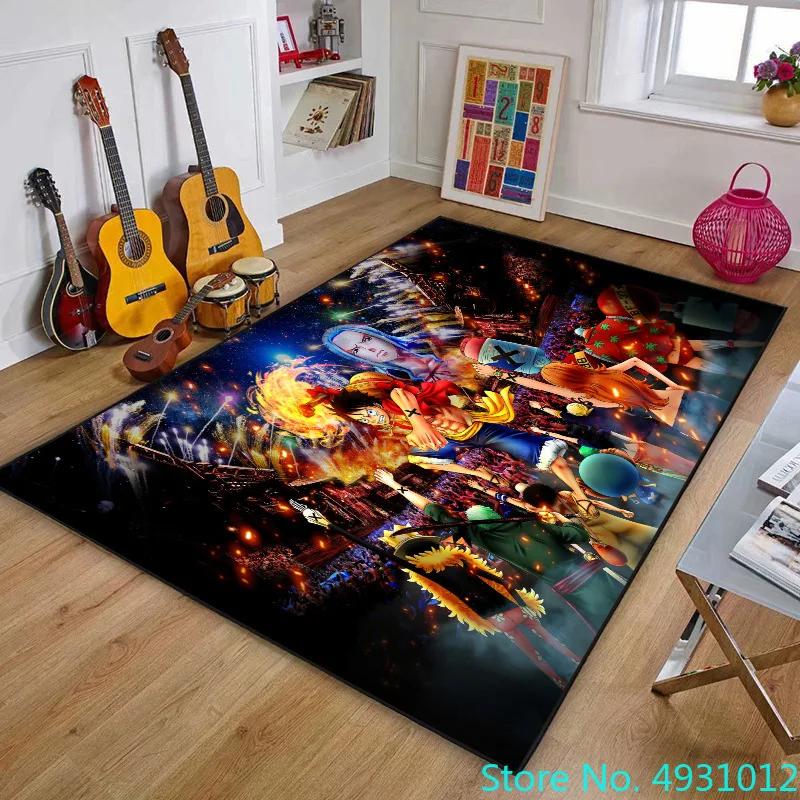 Creative 3D Carpet One Piece Luffy Shanks Anime Print Living Room Bedroom Decoration Rug Kids Children Anti Slip Crawling Mat