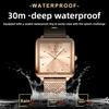 Swiss Ladies Square Watch Quartz Waterproof Fashion Jewelry For Casual Wear