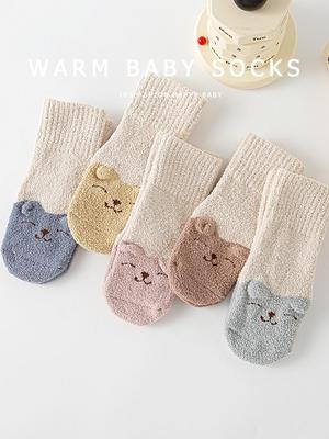 Newborn Baby Coral Fleece Velvet Warm Calf Socks for Spring, Autumn, Winter