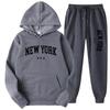 Unisex Fashion Letter Print Casual Loose Hoodie Set
