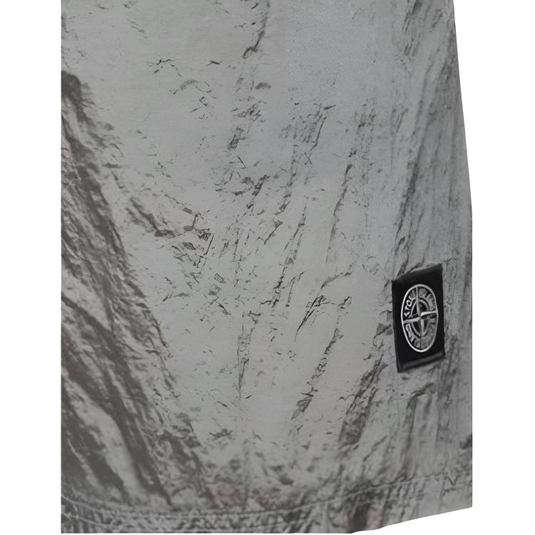 STONE ISLAND Ss26 Shiny Solid Color Elastic Waist Square Swim Shorts Men Swimwear L1S15B100004S0043V0061