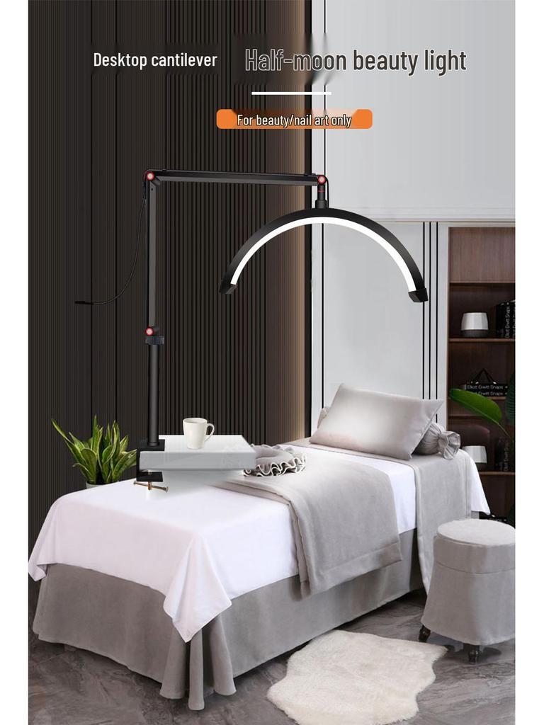 16" Half-Moon Beauty Light 20W with Articulated Arm for Nails, Microblading, Eyebrows, Eyelashes, Extensions, and U-Shaped Light