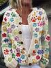 2026 foreign trade new 3D digital printing cardigan knitted jacket women's clothing early spring and autumn factory wholesale