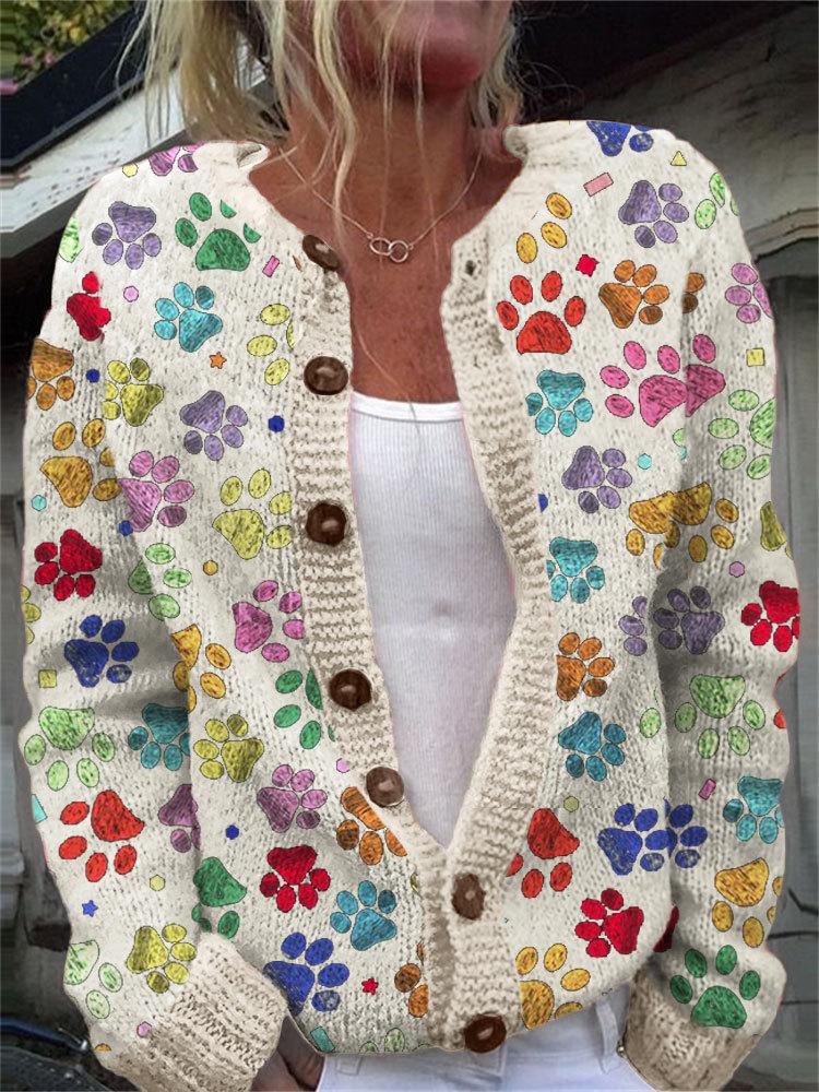 2026 foreign trade new 3D digital printing cardigan knitted jacket women's clothing early spring and autumn factory wholesale