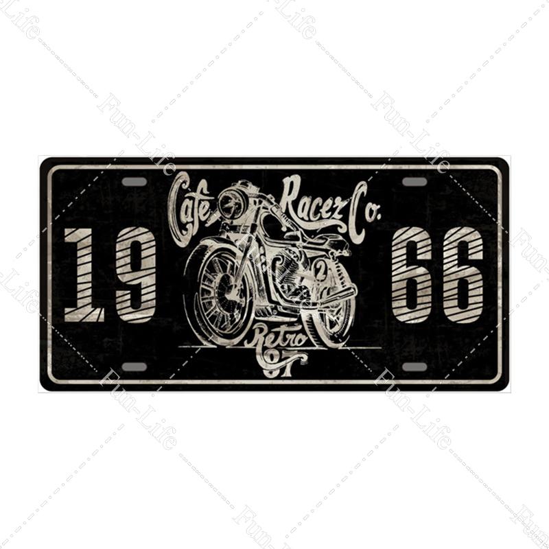 Motorcycle Vintage Metal Poster Retro Route 66 Motor Tin Signs Board / Pub / Bar / Cafe / Garage Decor 15x30cm