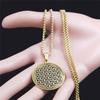 Collane con Ciondoli Fiore della Vita in Acciaio Inossidabile per Donna/Uomo Geometria Sacra Gioielli Antichi Egizi fleur de vie N734S02