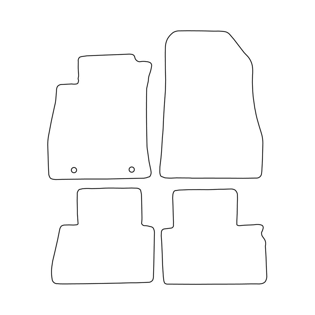 [BLM]NI025 Red - Set of Velour Floor Mats To Fit Nissan Juke I 2010-2019 - Red Trim