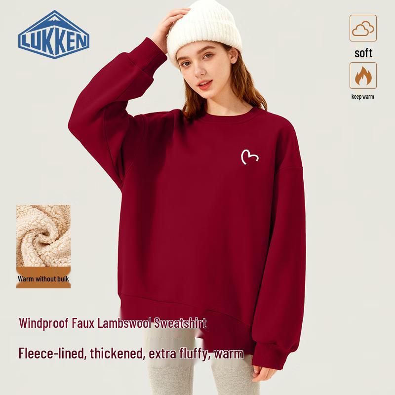 

LUKKEN Women s Sherpa Fleece Lined Crew Neck Sweatshirt M
