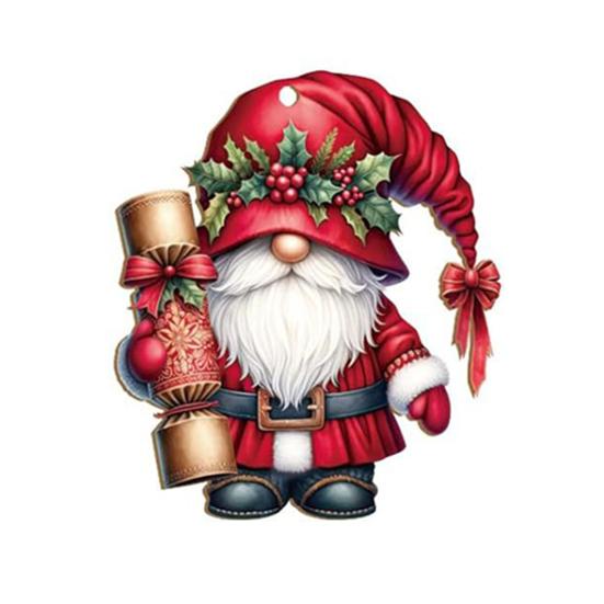 Christmas Gnome Ornaments Wooden Gnome Elf Hanging Decoration Cute Dwarf Doll Xmas Tree Pendant for Holiday Home Party Decor