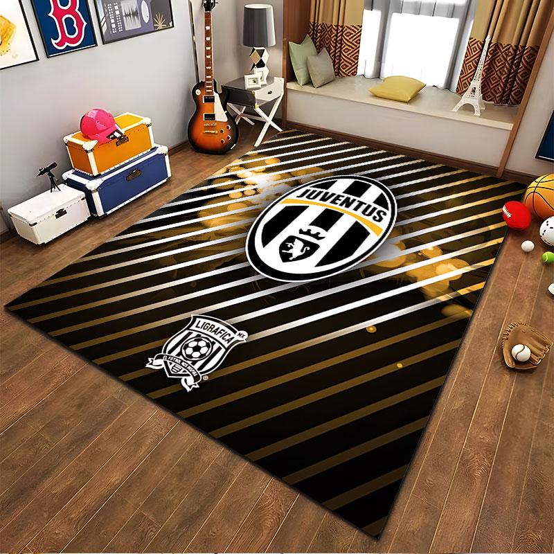 Juventus Logo Black White Carpet suitable as a non-slip mat for the living room or bedroom sofa