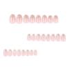 24 Pcs Flowers Stick on Nail Simple Artificial Acrylic Nail Short Round False Nail Glittering Press On Nail for Woman
