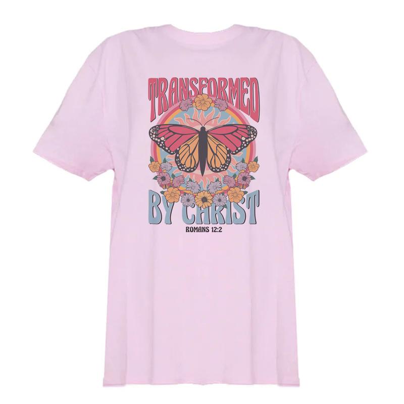 

Vintage Aesthetic Bible Verse Tee Shirt Women Short Sleeve Floral Print Christian TShirts Religious T Shirt Retro Boho Tops 4XL