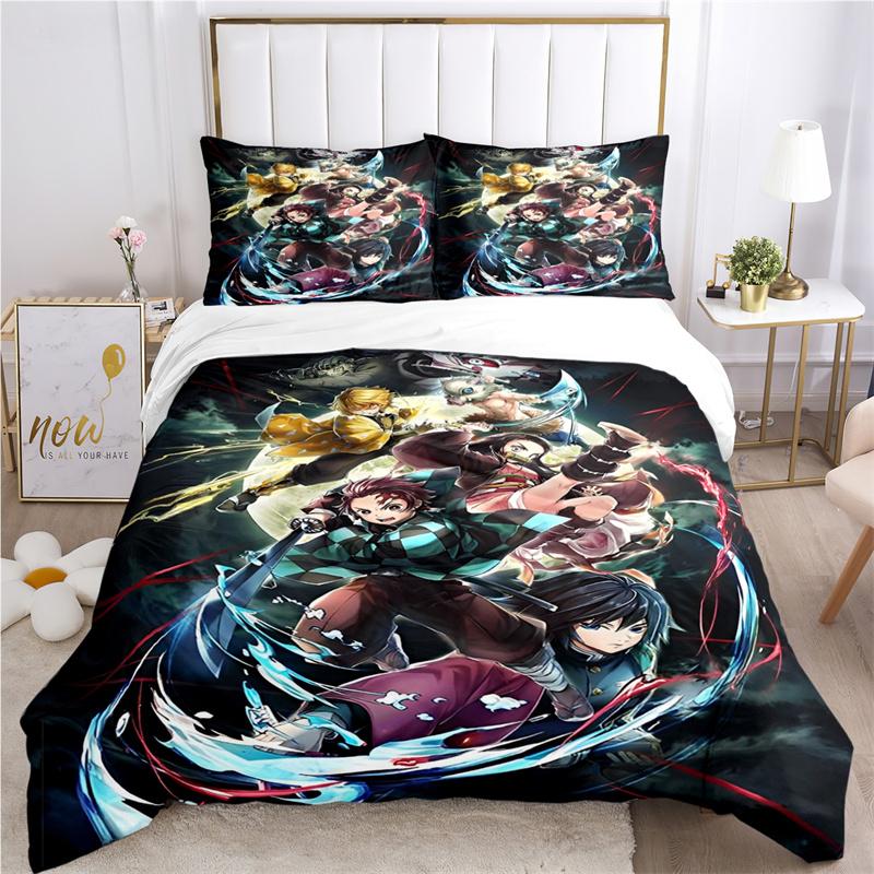Anime D-Demon-Sla Cartoon All Season Duvet Cover comforter Bedding set Soft Quilt Cover and Pillowcases Single/Double/Queen/King