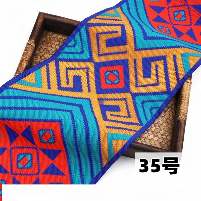 20 cm x 700 cm Hmong Stickerei Spitze Zubehör Miao Nationalität Kleidung Band Brokat Muster Tisch Flagge Wand Hängen Stoff