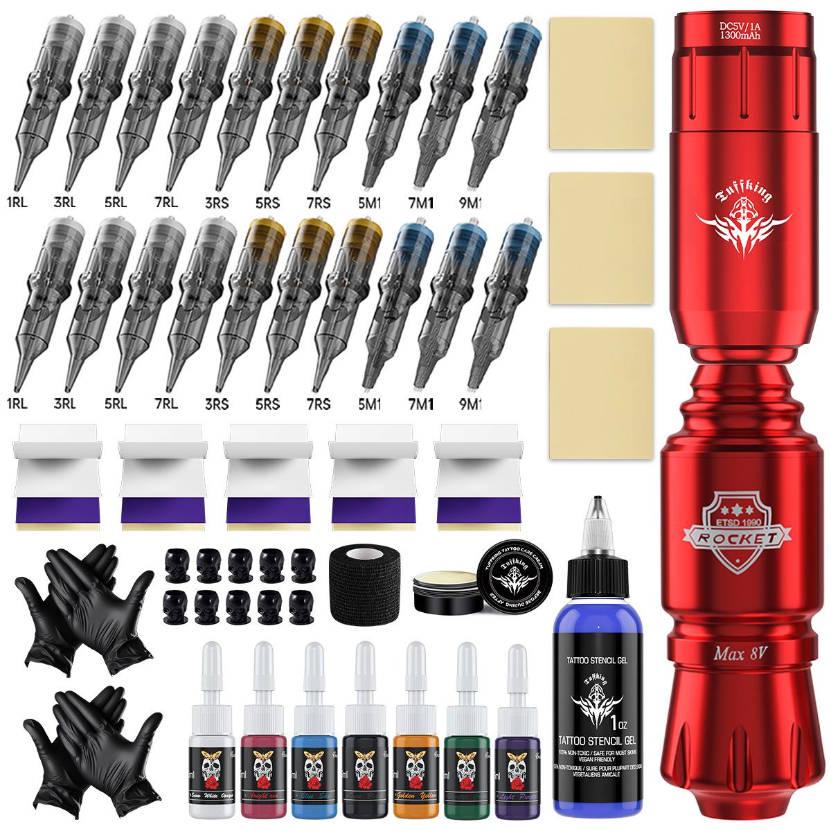 

Беспроводной блок питания для тату-машинки, набор с трансграничной ручкой-ракетой и инструментами для практики