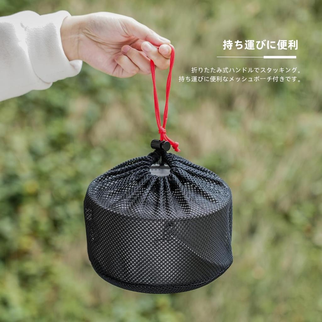 Boundless Voyage Titanium Cookware Pot, Campfire Cookware, Hanging Pot, Rust-Resistant, Lightweight, Foldable Handle, Solo Camping, Outdoor Camping Su